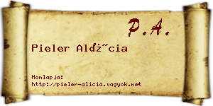 Pieler Alícia névjegykártya